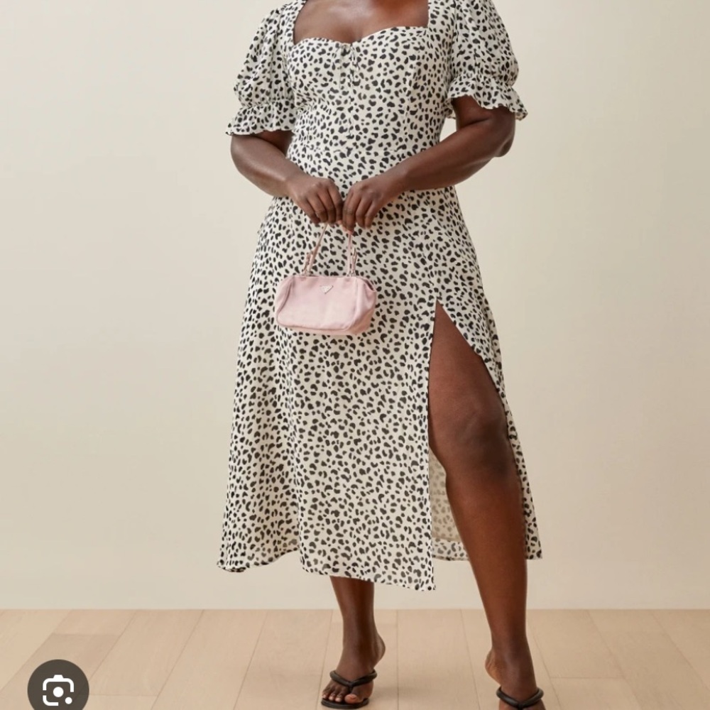 Reformation Black and White Midi Dress